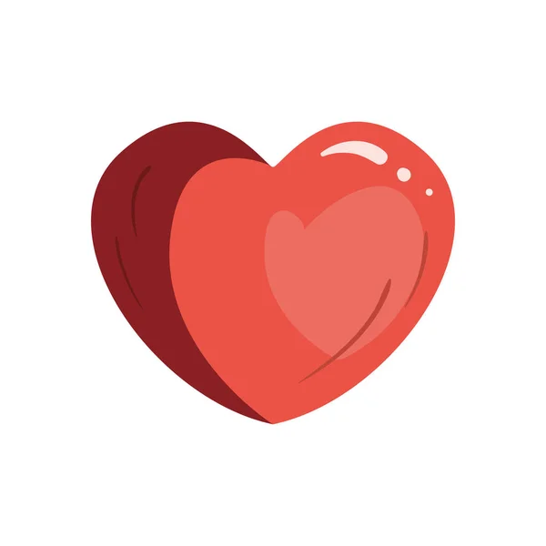 Icona cuore rosso isolato — Vettoriale Stock