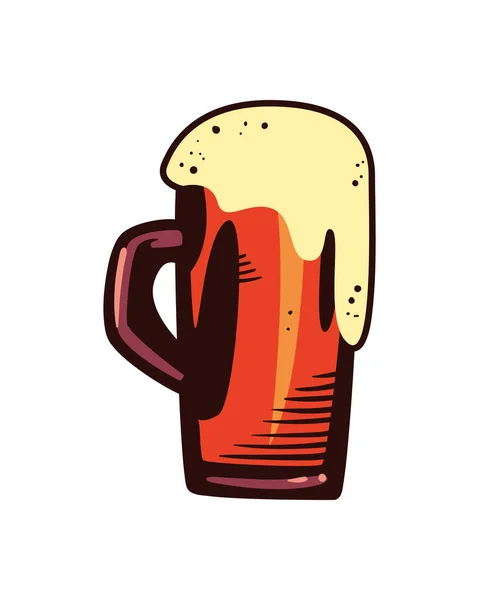 Mug glass with foamy beer — Stock Vector