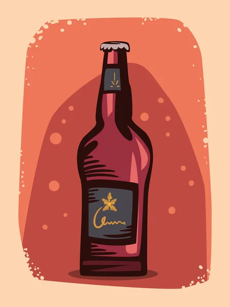 一瓶啤酒 — 图库矢量图片