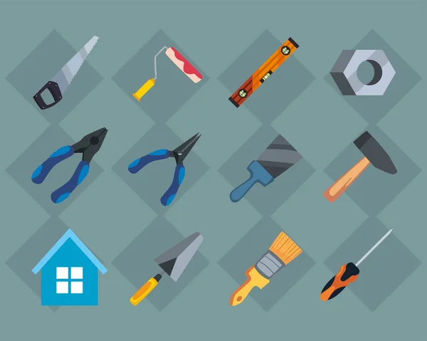 Set of construction tools — Stock Vector