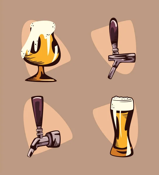 Ikony międzynarodowy dzień piwa — Wektor stockowy