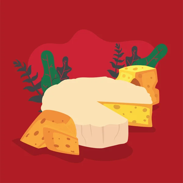 Queso brie fresco — Vector de stock