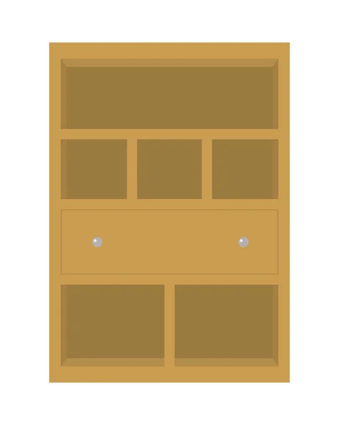 Wooden shelf furniture — Stock Vector