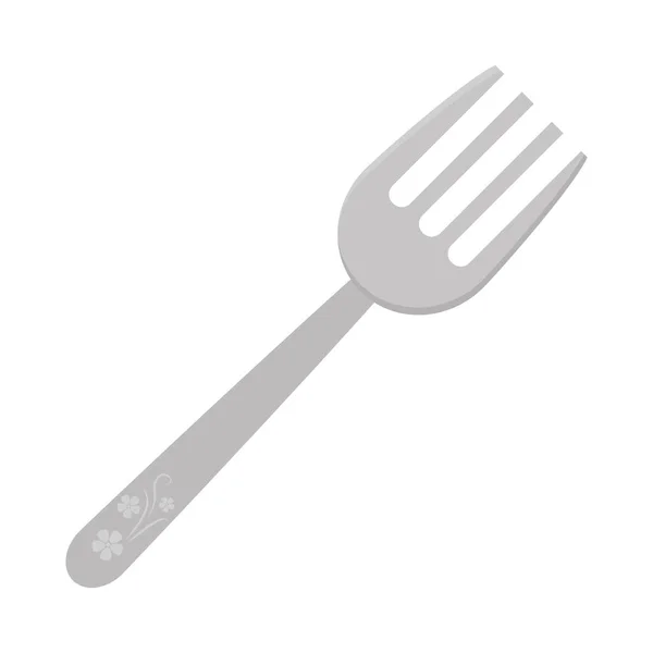Icono de tenedor floral — Vector de stock