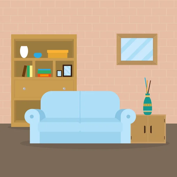 Interiér obývacího pokoje — Stockový vektor