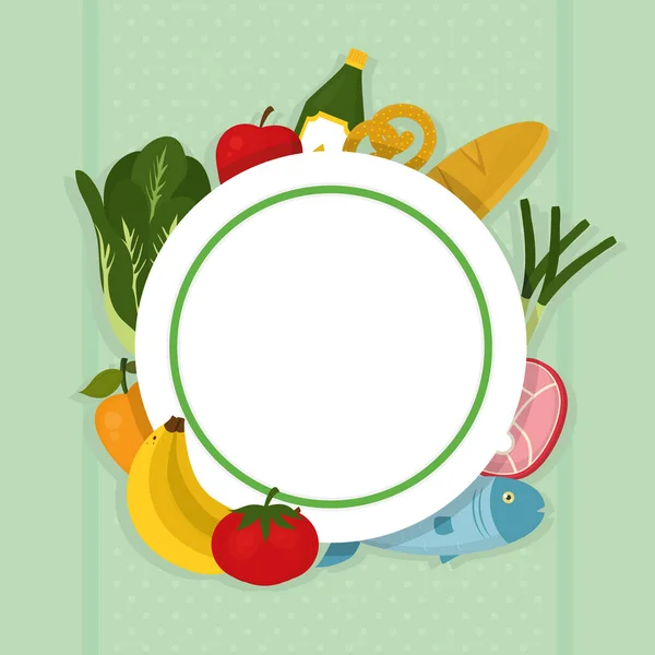 食料品や野菜のテンプレート — ストックベクタ