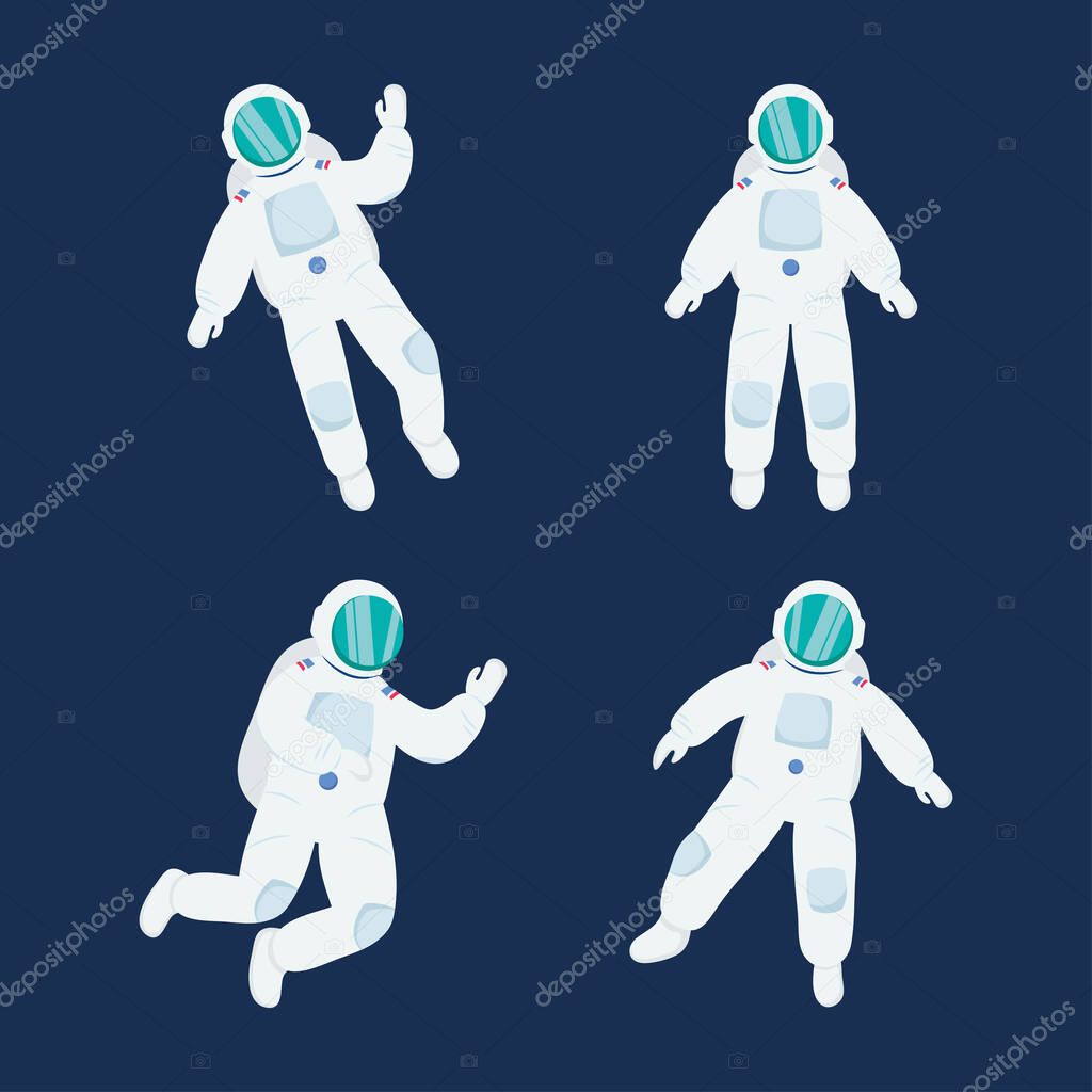 astronauts icon set