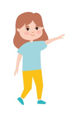 Çizgi film kızı ayakta