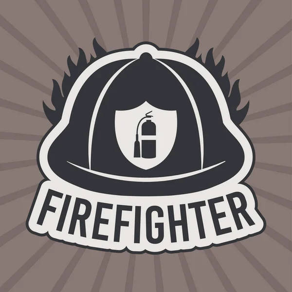 Illustration de badge pompier — Image vectorielle