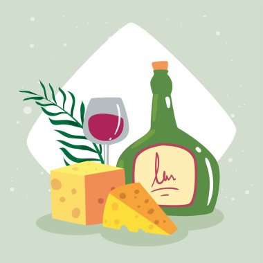 Şarap şişesi ve bir kadeh kırmızı şarap.