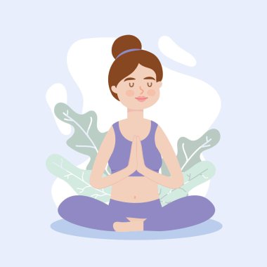 Lotus pozisyonunda oturan kadın