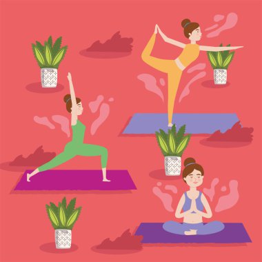 Yoga yapan kadınlar