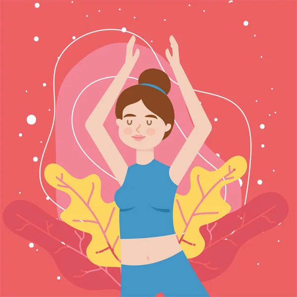 Woman with the hands up — Stock Vector