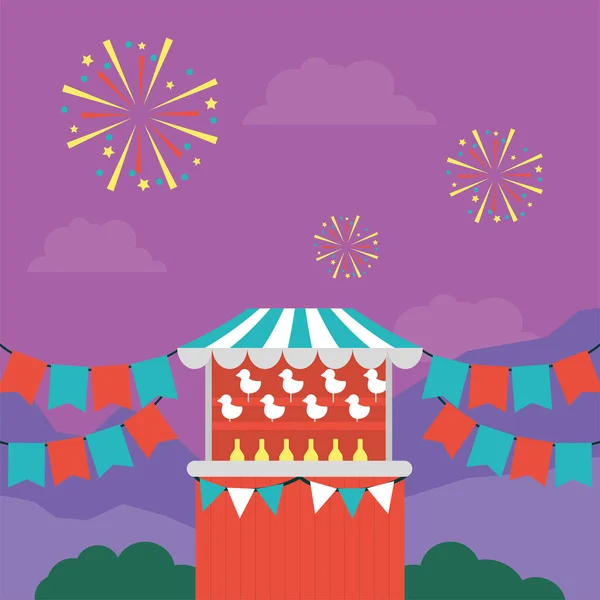 Carpa de circo para exteriores — Vector de stock