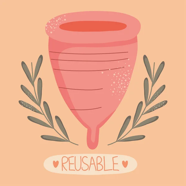 Многоразовая менструальная чашка — стоковый вектор