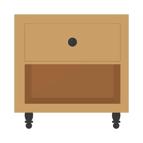Icône de table de nuit en bois — Image vectorielle