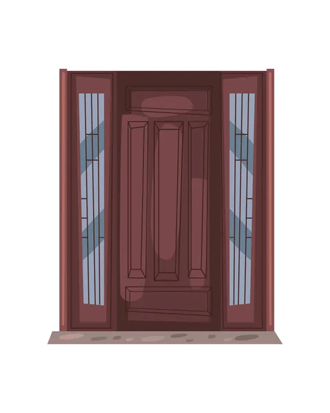 Front brown door — 스톡 벡터