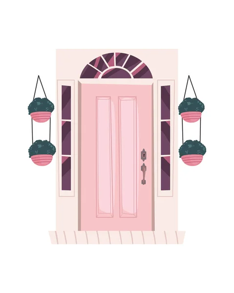 Voorste roze deur — Stockvector
