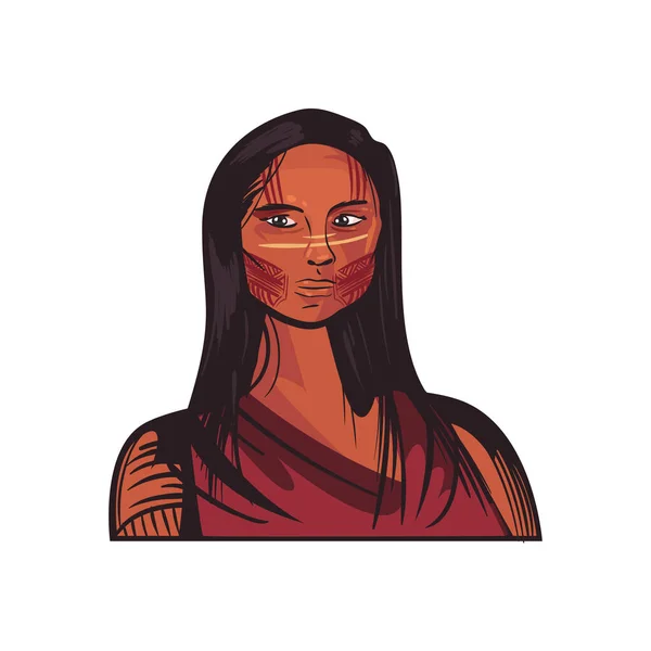 Femme caractère autochtone — Image vectorielle