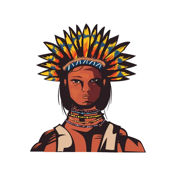 Male indigenous chief character — ストックベクタ