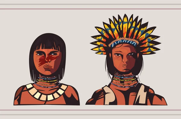 Couple d'indigènes — Image vectorielle