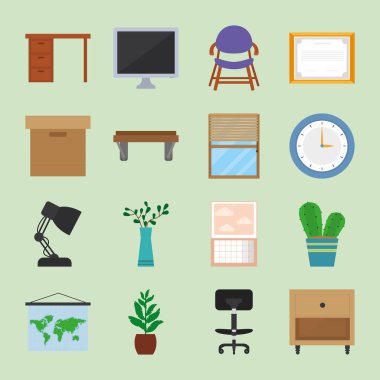 workspaces decorative elements set