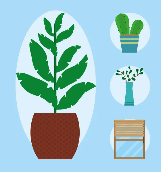 Decorative plants pots — 스톡 벡터