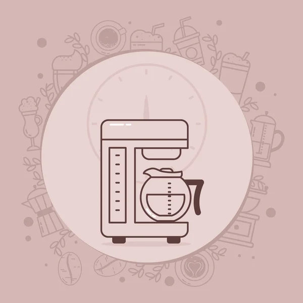 Kaffeemaschinen-Illustration — Stockvektor