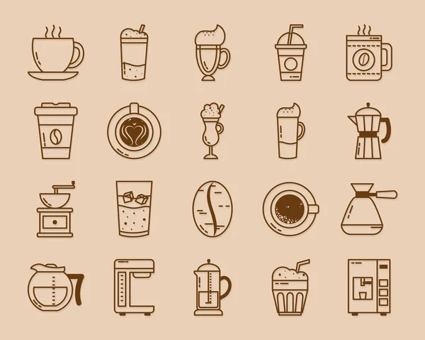 Kolekcja ikon kawy — Wektor stockowy