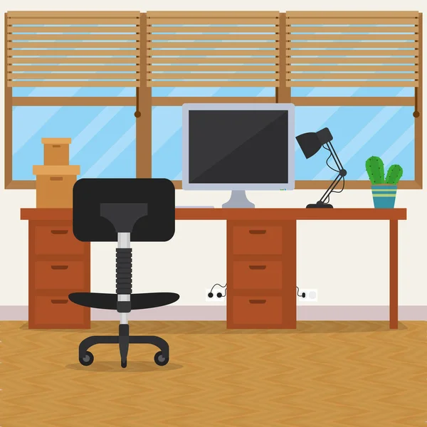 Illustration d'espace de travail bureau — Image vectorielle