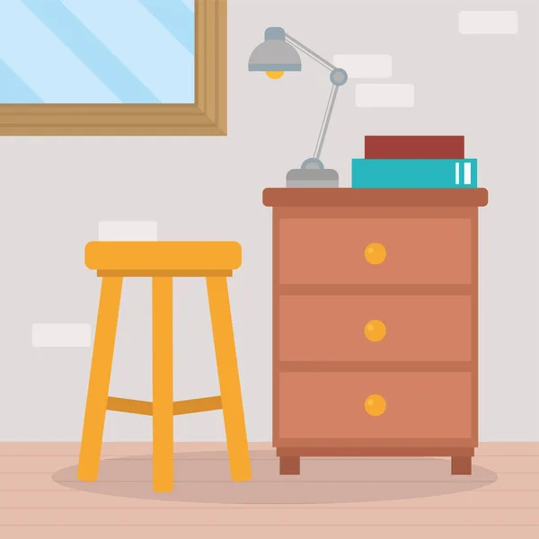 Home chair and drawer — Διανυσματικό Αρχείο
