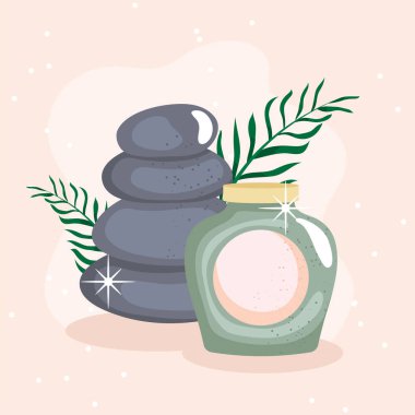 spa rocks and bottle