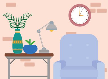 livingroom with couch blue