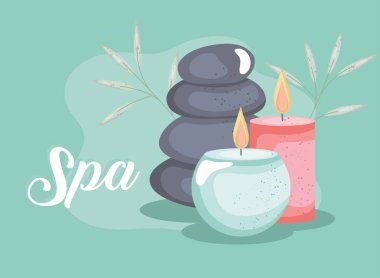 spa lettering and rocks