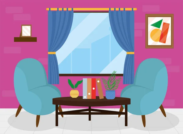 Pohodlný obývací pokoj — Stockový vektor