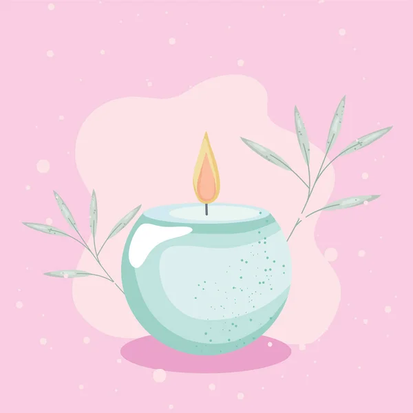 Vela de aromaterapia spa — Vector de stock