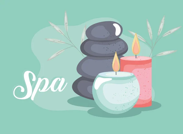 Spa lettering and rocks — ストックベクタ