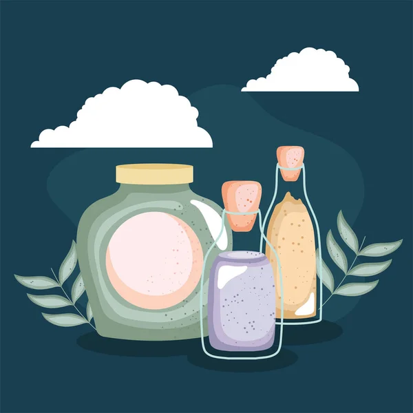 Spa bottle and oils — Διανυσματικό Αρχείο