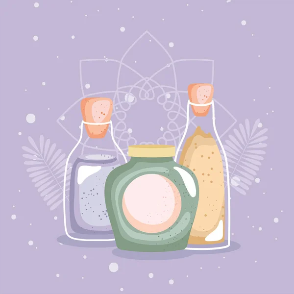 Spa oils and bottle — ストックベクタ