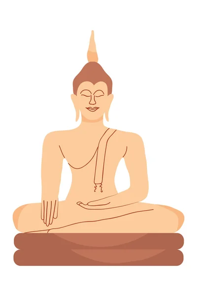 Estatua del icono de Buda — Vector de stock