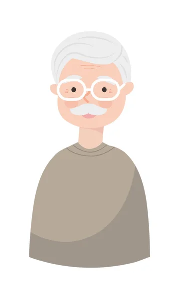 Hombre viejo feliz — Vector de stock
