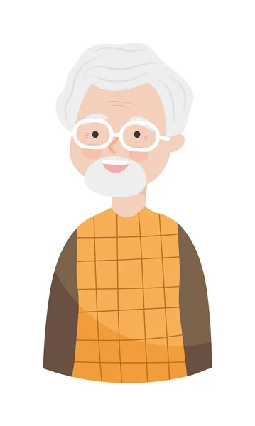 Old man with beard — Stock Vector