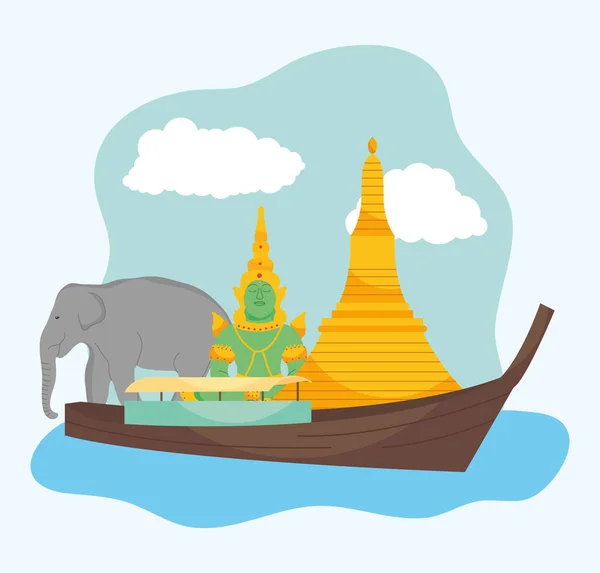 Tayland illüstrasyon tasarımı — Stok Vektör