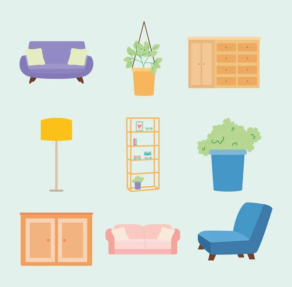 Décoration et mobilier de maison — Image vectorielle