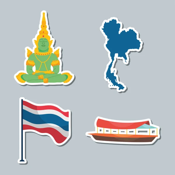 Thailand iconic symbols — Wektor stockowy