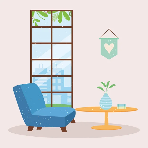 Stuhl neben dem Fenster — Stockvektor