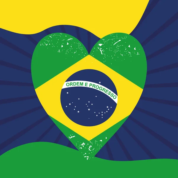 Illustrazione bandiera brasiliana — Vettoriale Stock