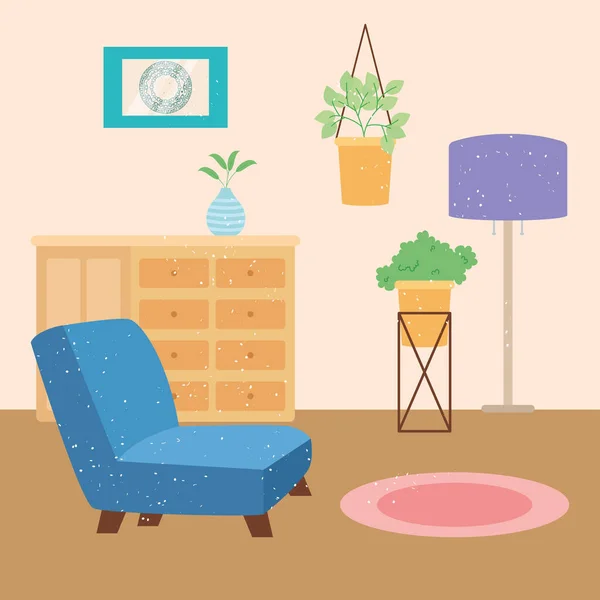 Wohnzimmer Illustration Design — Stockvektor