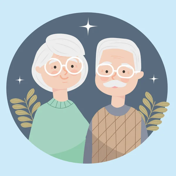 Σχεδιασμός γέρων ζευγαριών — Διανυσματικό Αρχείο