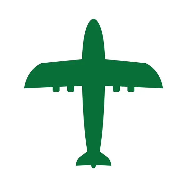 Grön flygplanssiluett — Stock vektor